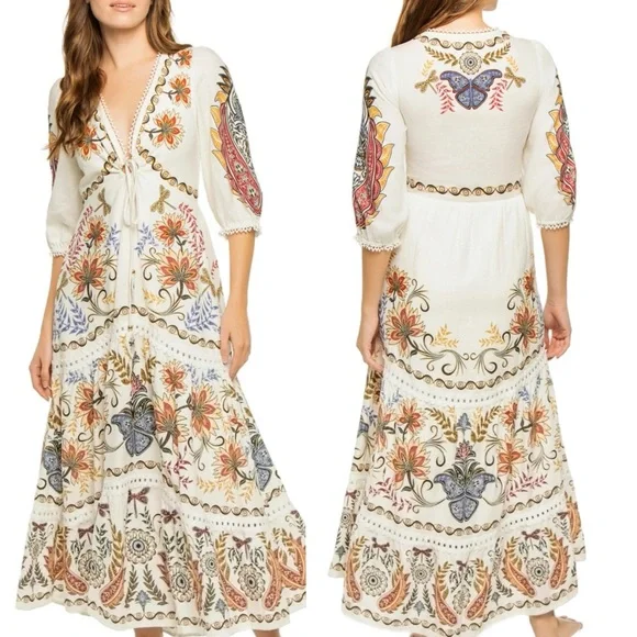 Farm Rio Boho Glam Maxi Dress NWT - Picture 1 of 11